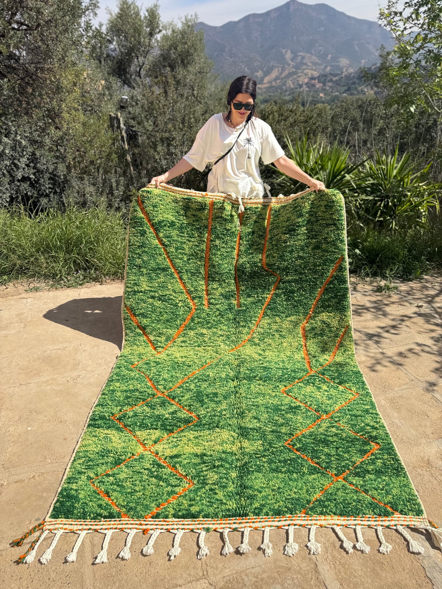 Koberec Melír zelený+oranž 260x160cm