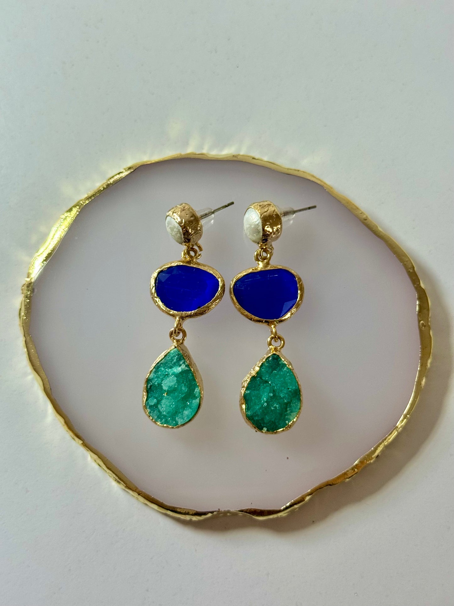 Náušnice Perleť/křemen