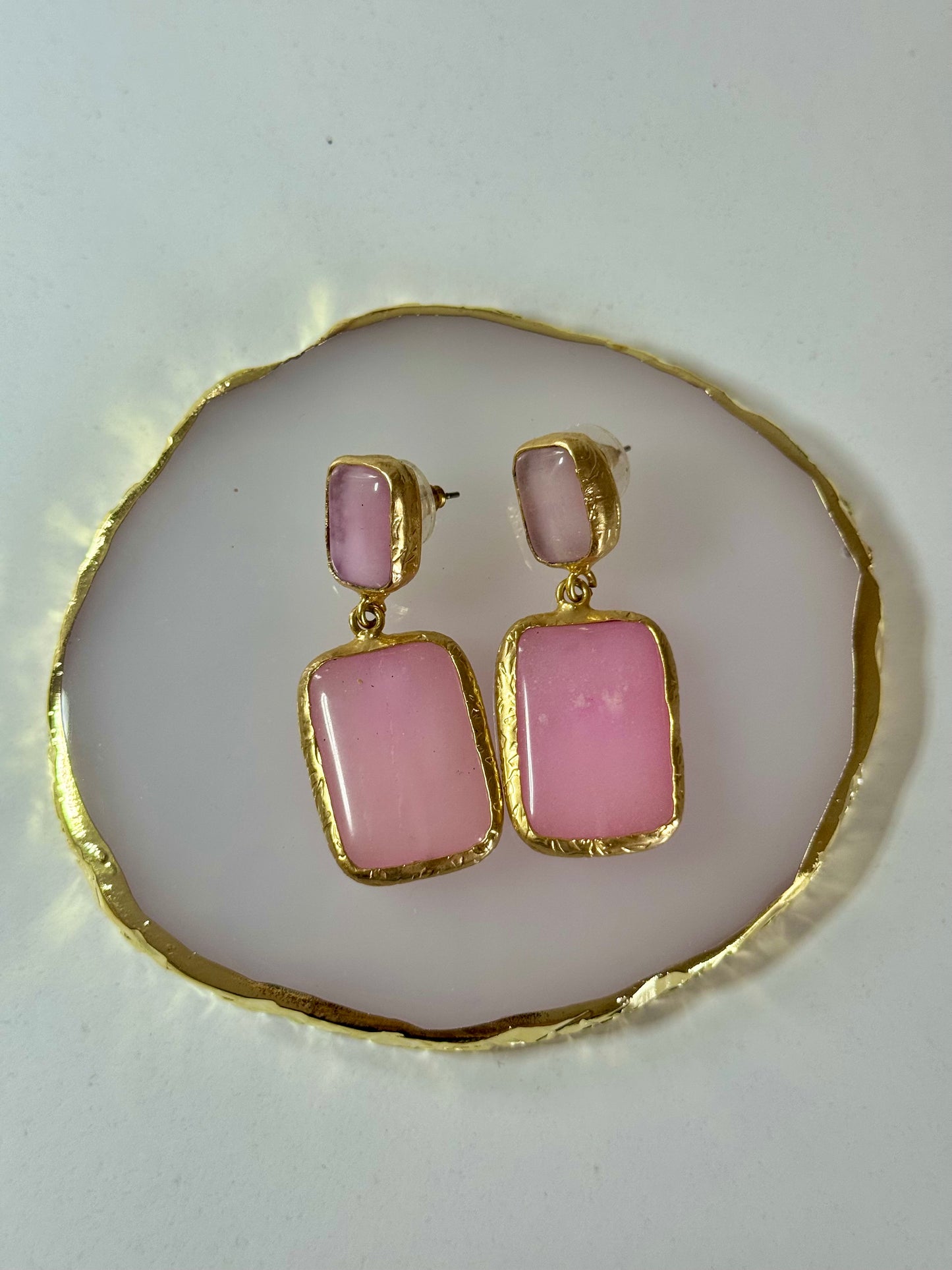 Náušnice Geometric Růžové