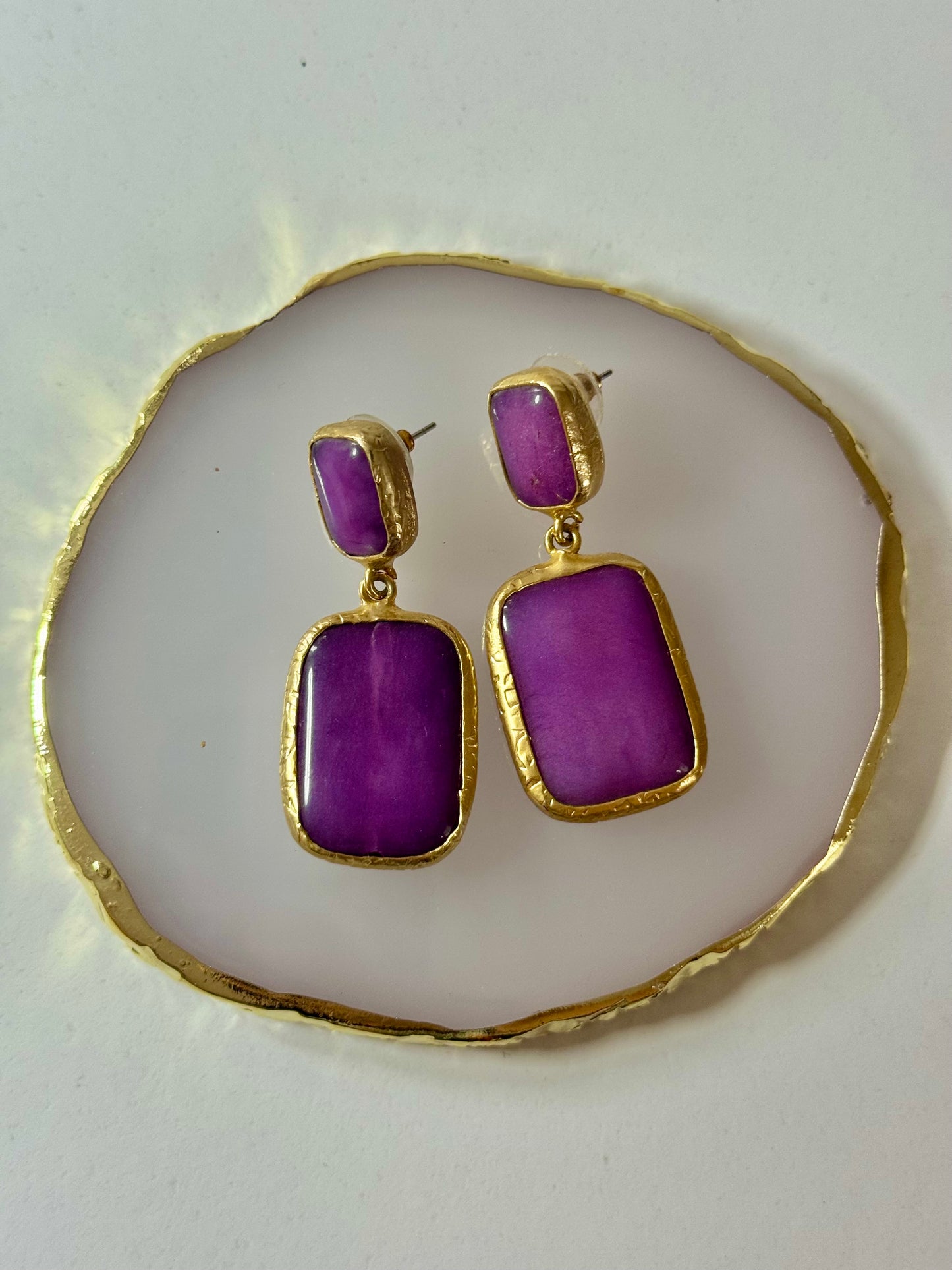 Náušnice Geometric fialové