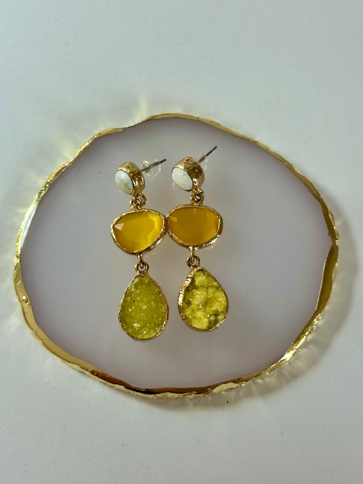 Náušnice perleť/druzy