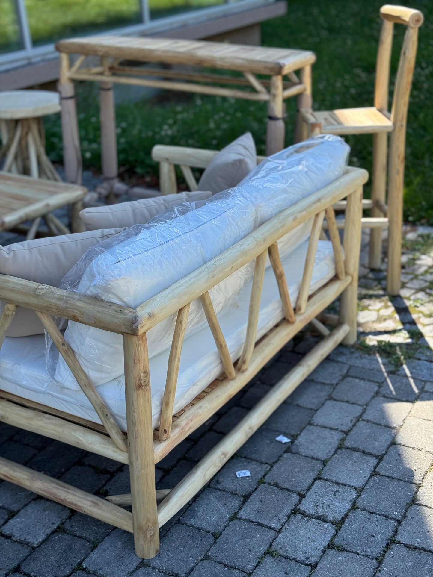 Zahradní set 3ks Teak Natural