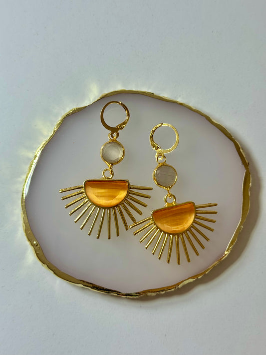 Náušnice Slunce oranžové