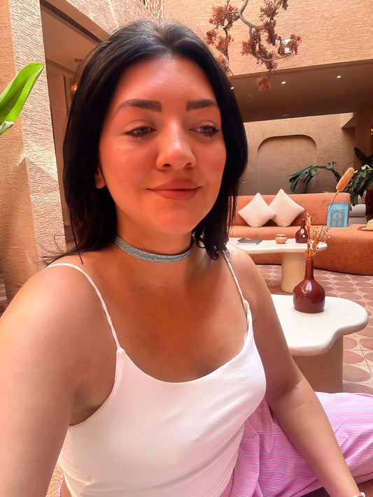 Náhrdelník choker modrý