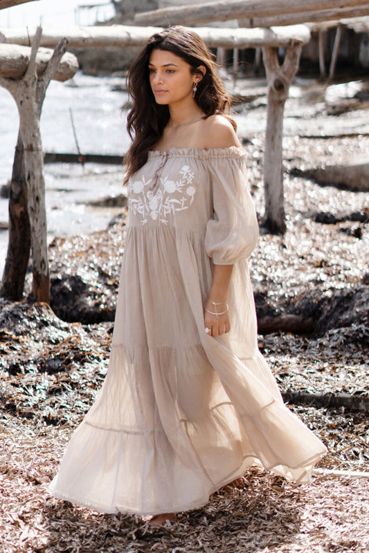 Dlouhé šaty Peralta Taupe