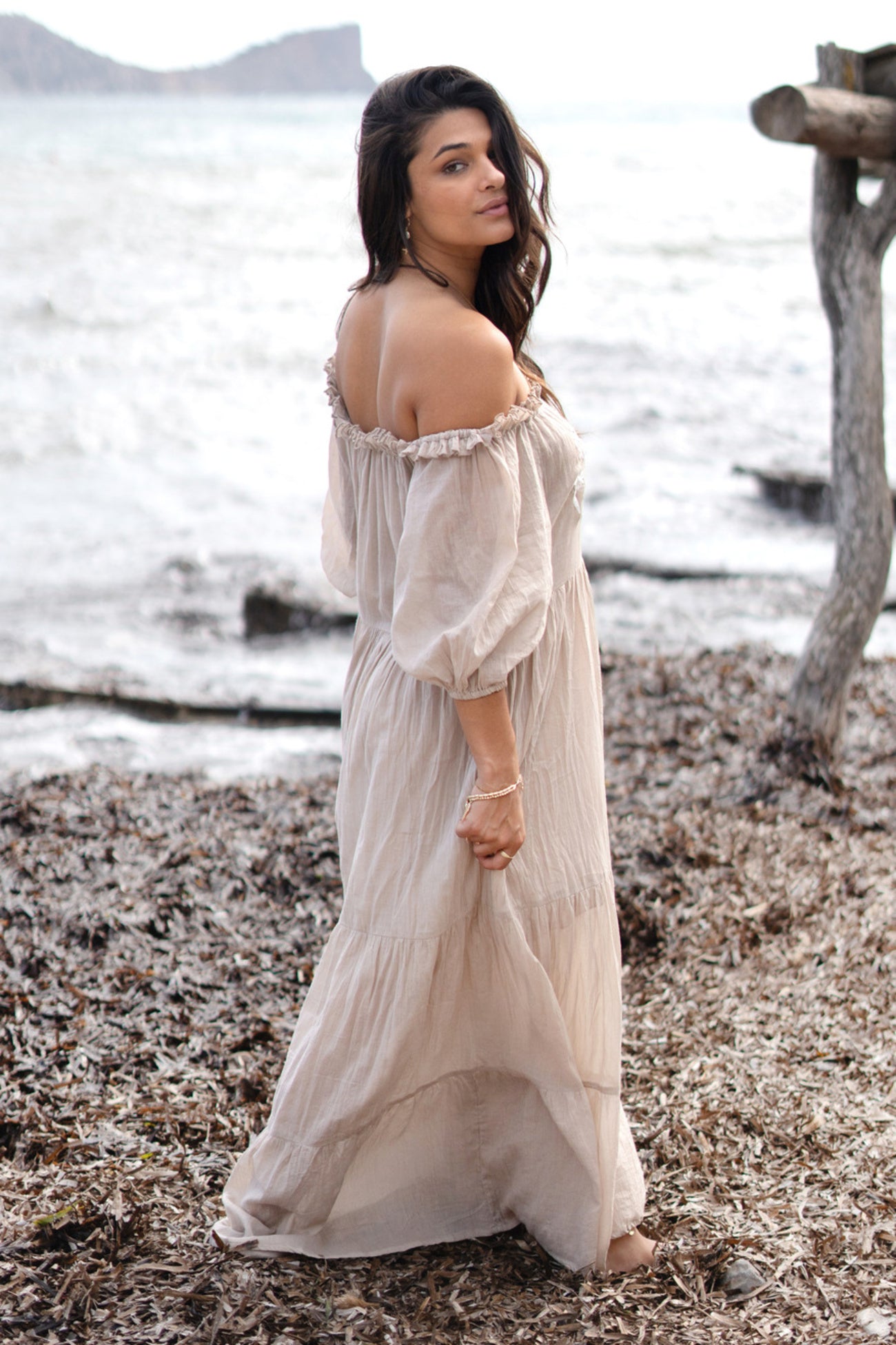 Dlouhé šaty Peralta Taupe