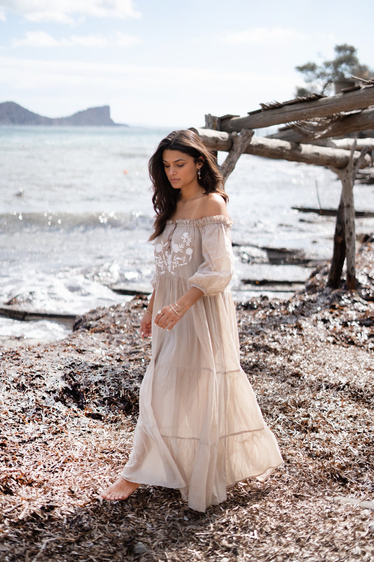 Dlouhé šaty Peralta Taupe