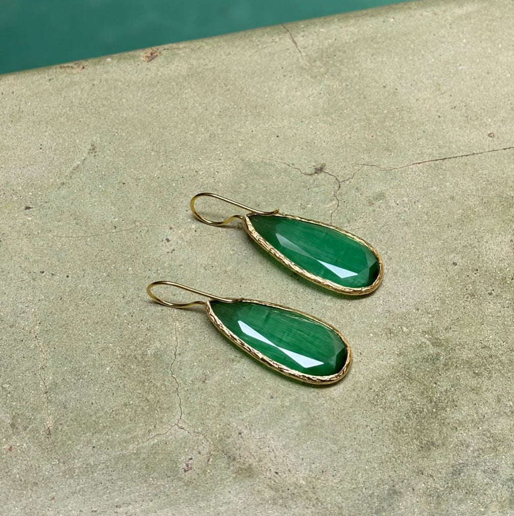 Náušnice Drop zelené