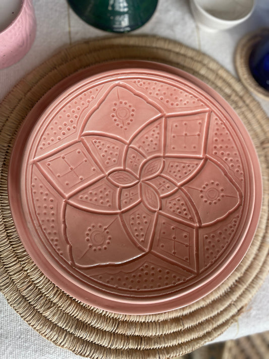 Keramický talíř růžový