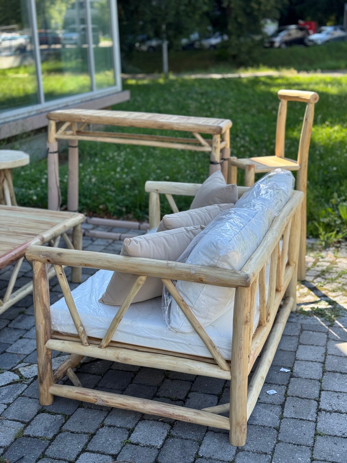 Zahradní set 3ks Teak Natural