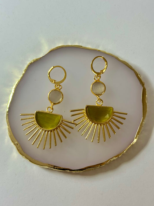 Náušnice Slunce zelené