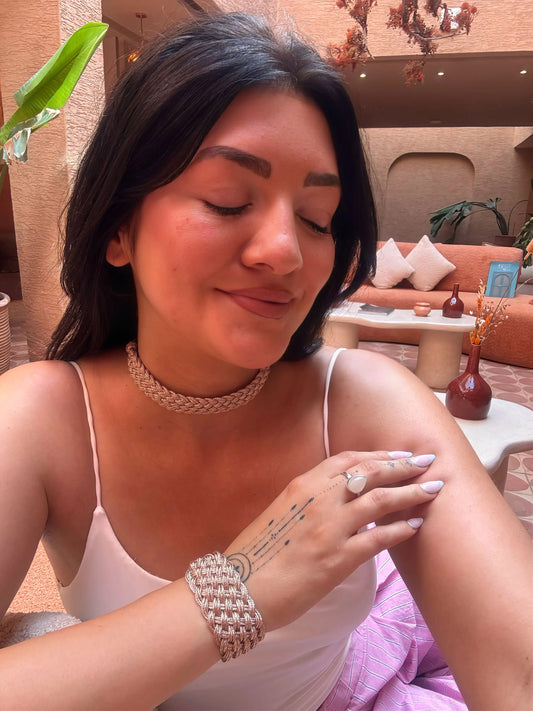 Náhrdelník choker široký rose gold