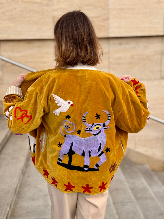 Bunda Suzanni Velvet Mustard Taurus