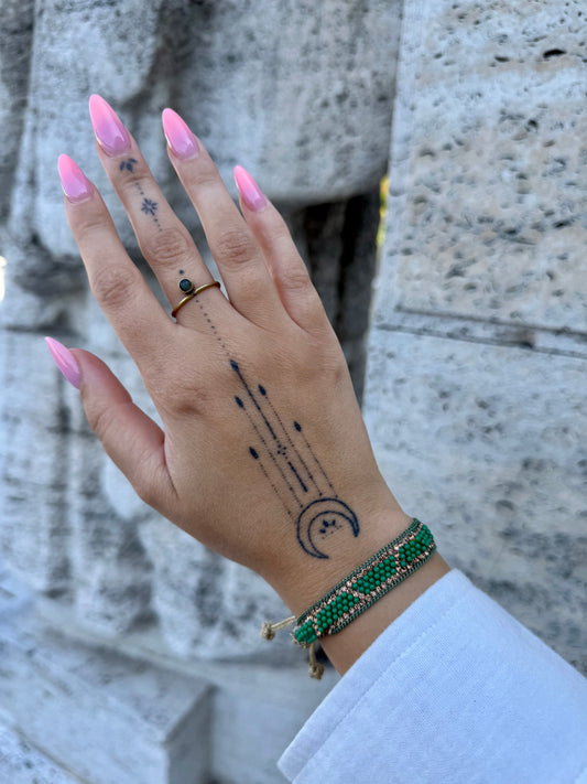 Náramek Slim Green&Gold