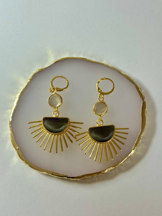 Náušnice Slunce šedé