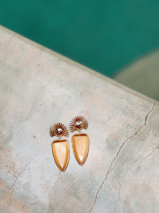 Náušnice Sunshine žluté mosaz