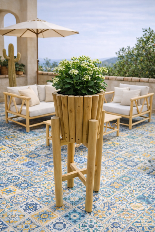 Květináč s podstavcem teak