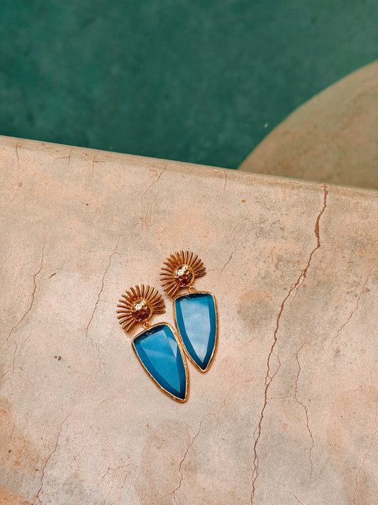 Náušnice Sunshine modré mosaz