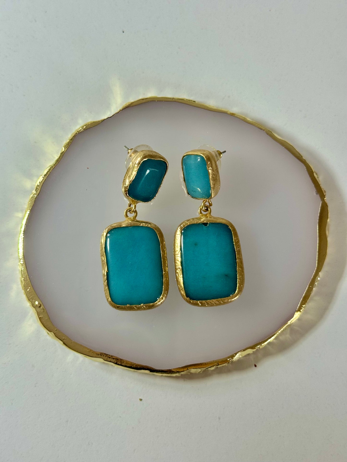 Náušnice Geometric Tyrkysové