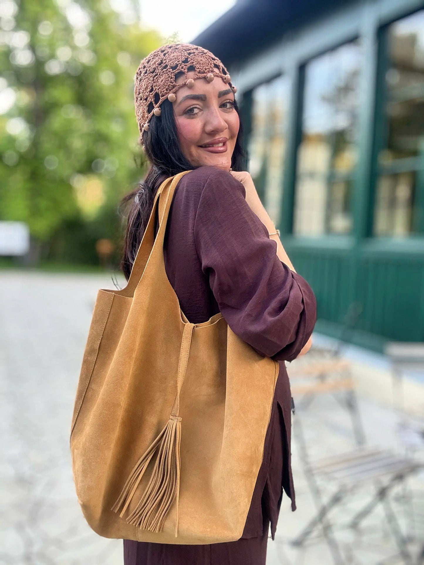 Kožená kabelka Mustard