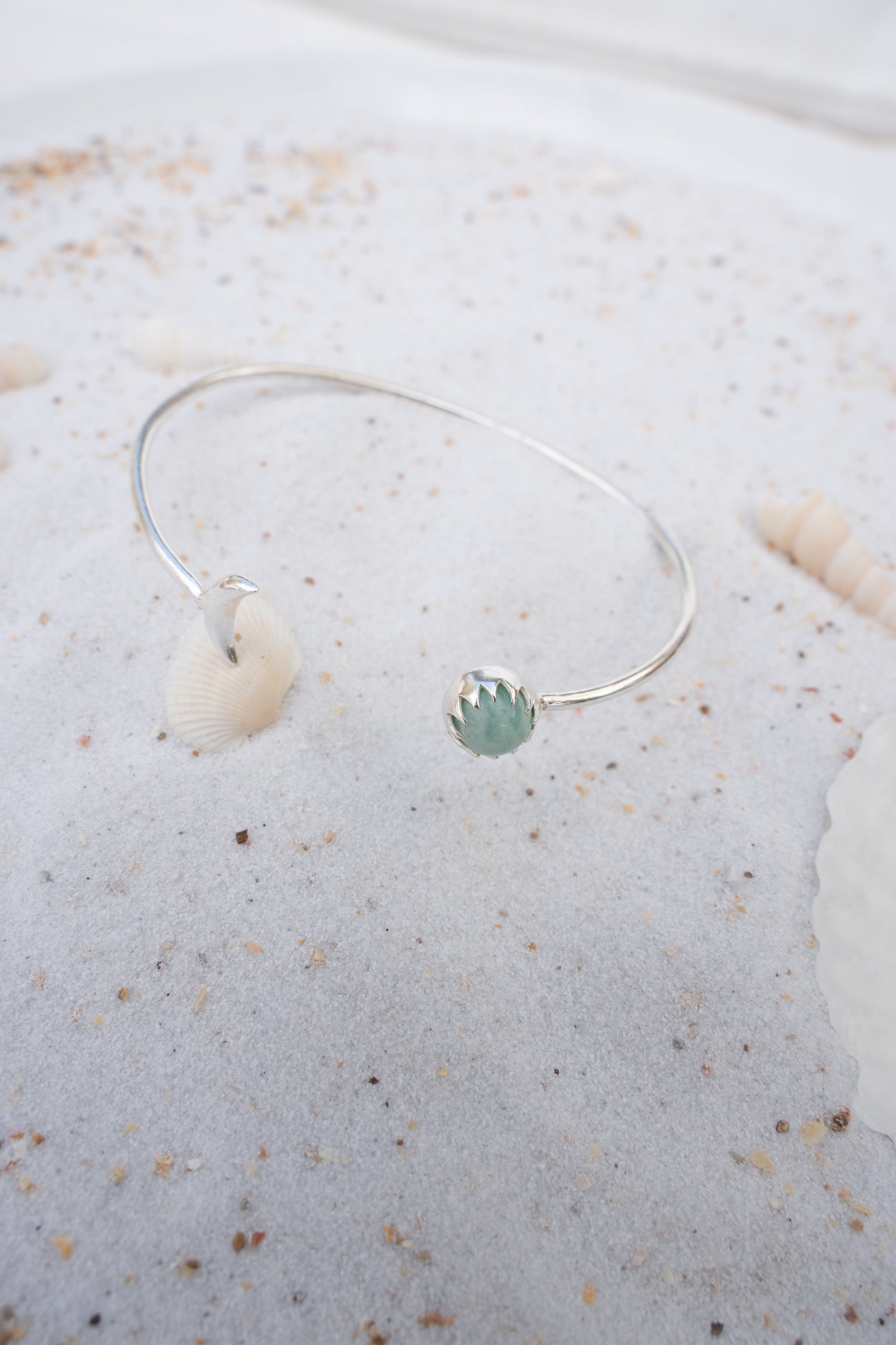 Náramek postříbřená mosaz s amazonitem Moon