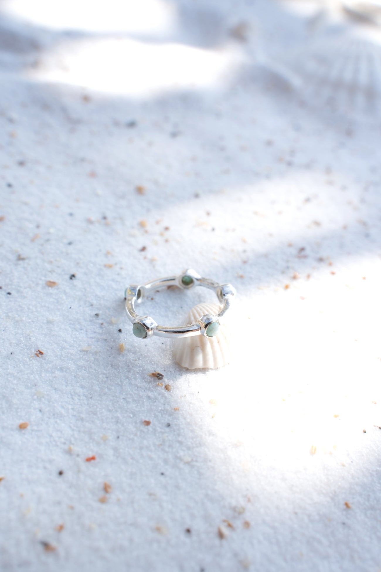 Prsten postříbřená mosaz s amazonitem