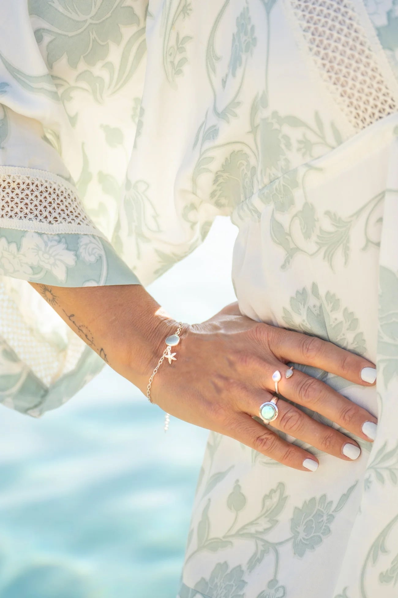 Prsten postříbřená mosaz s amazonitem