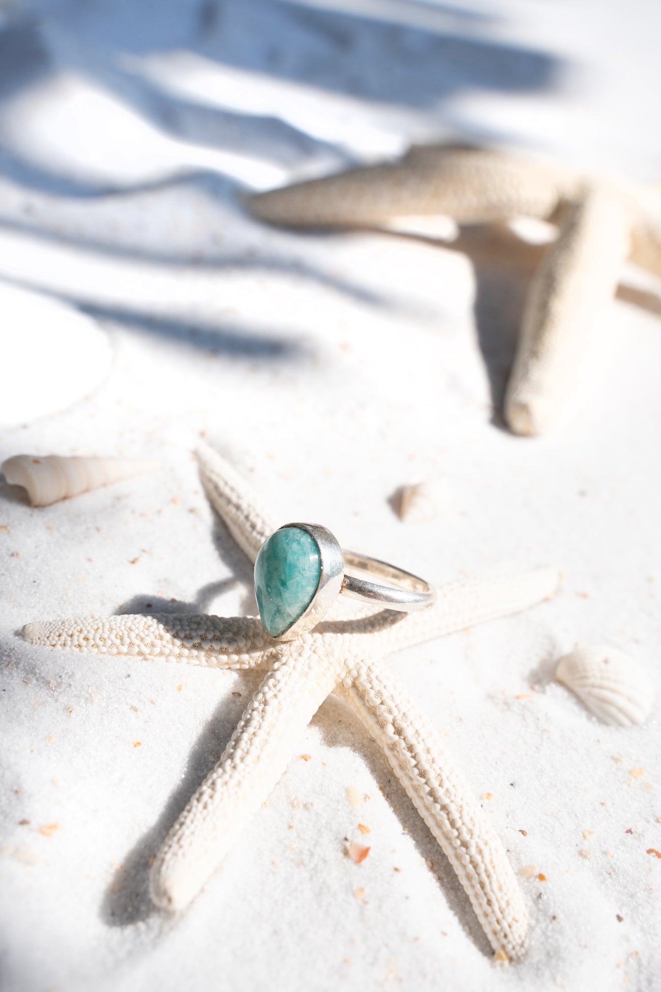 Prsten postříbřená mosaz s tyrkysem Kapka