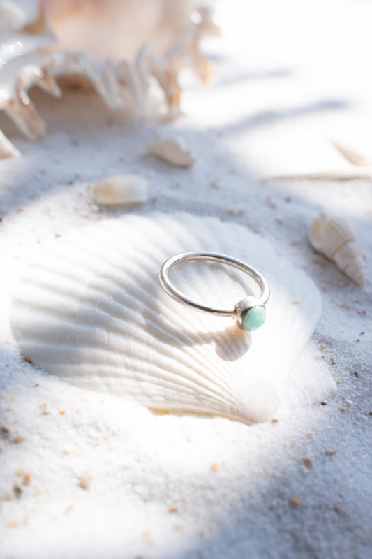 Prsten postříbřená mosaz s tyrkysem