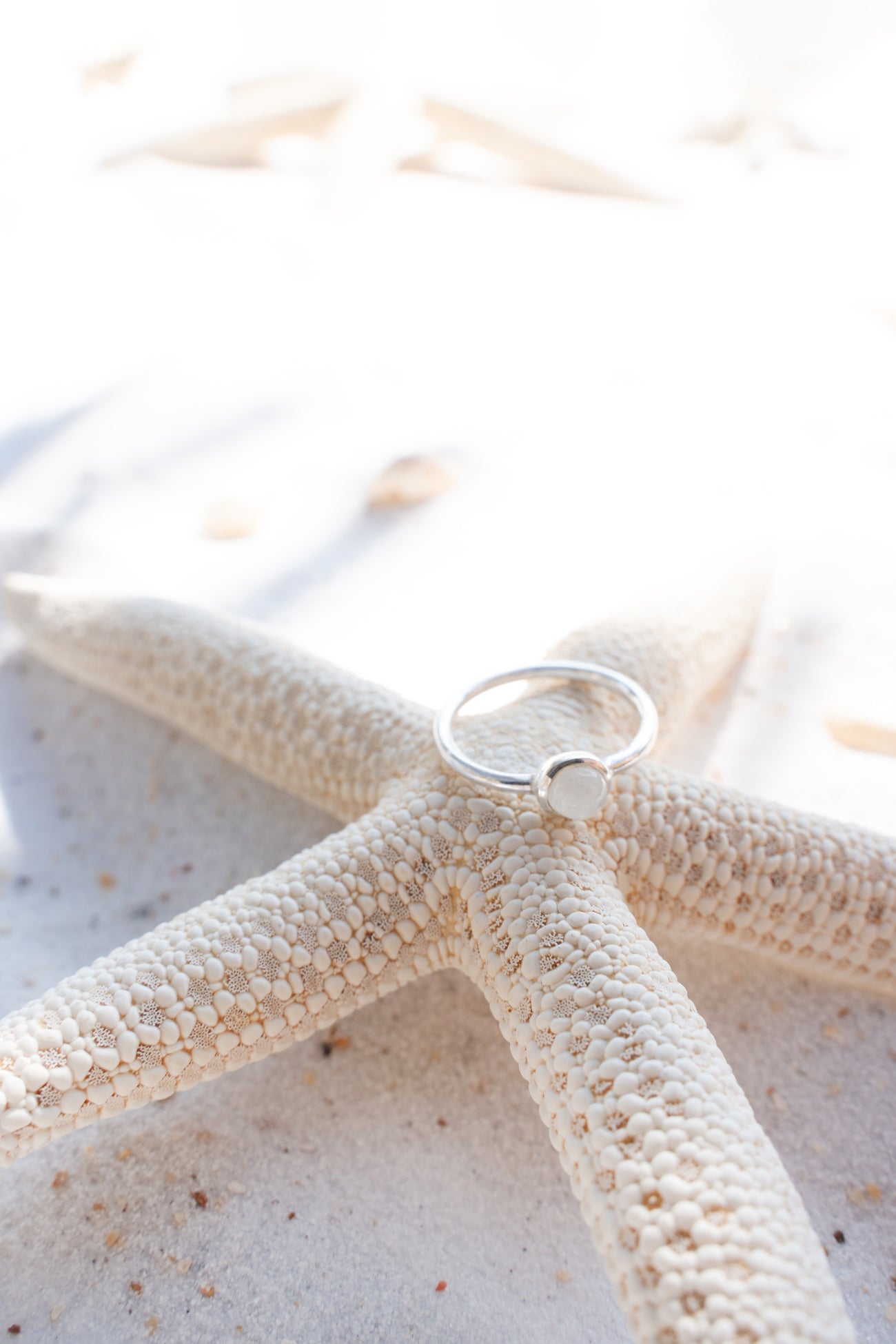 Prsten postříbřená mosaz s měsíčním kamenem Single