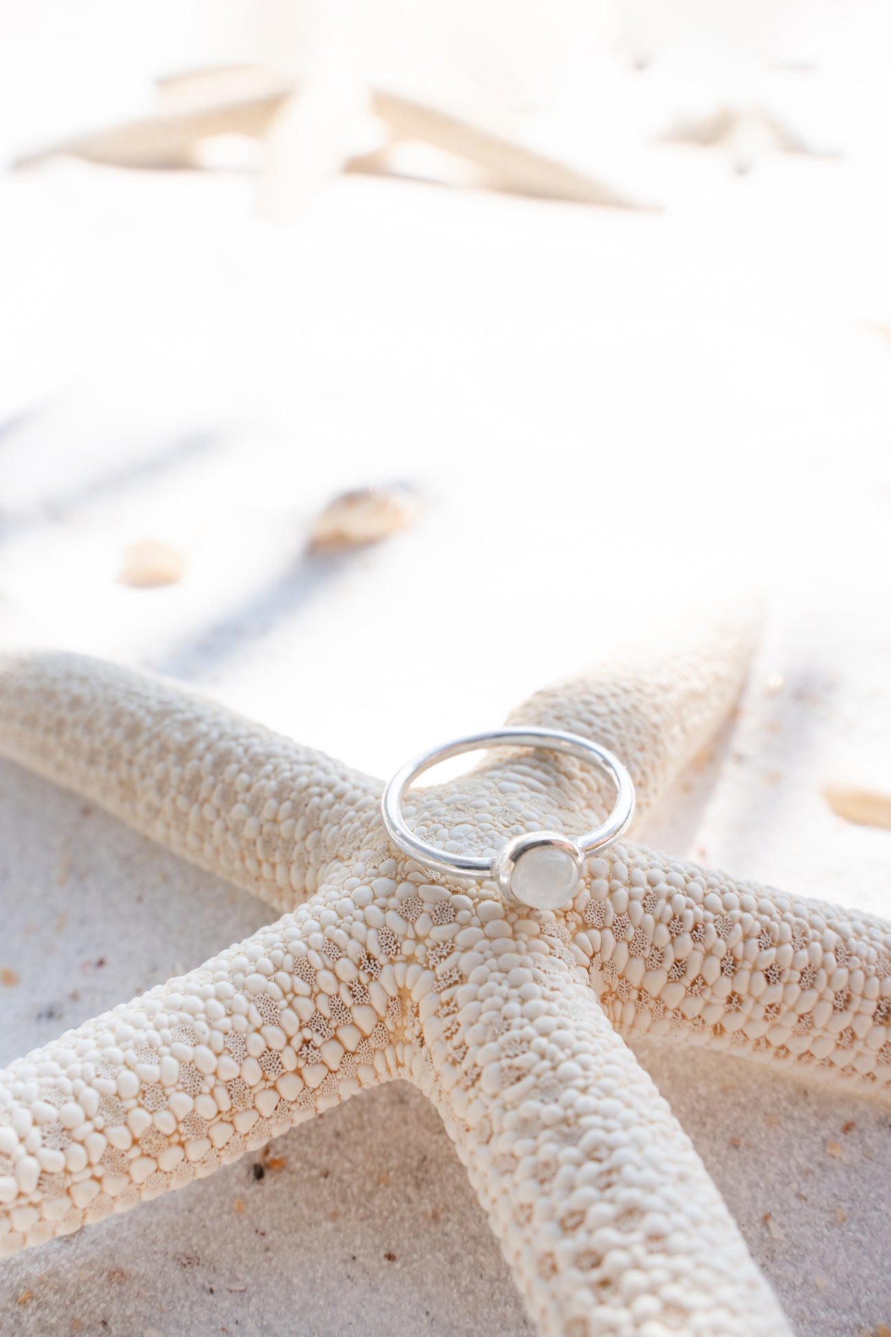 Prsten postříbřená mosaz s měsíčním kamenem Single