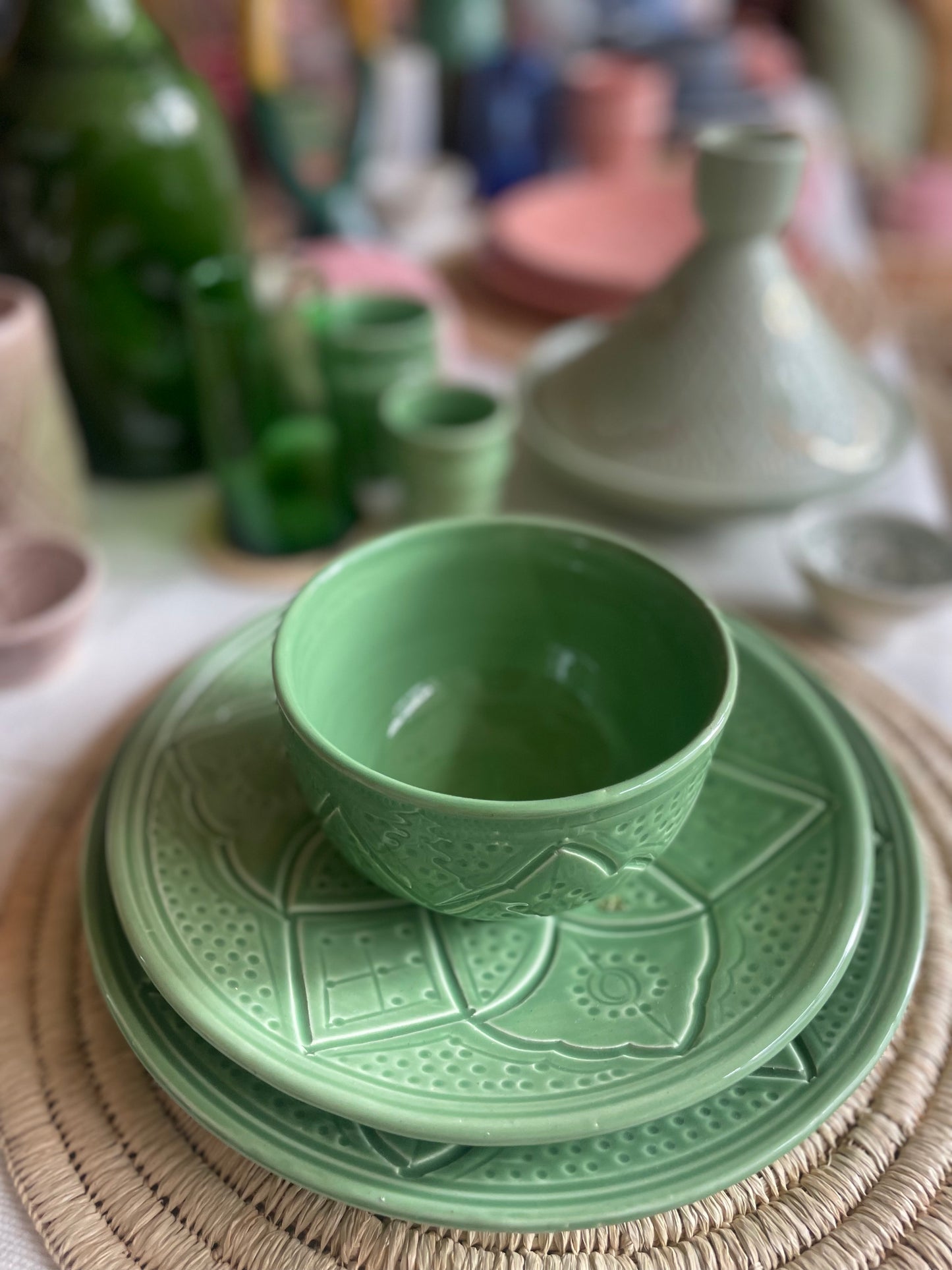 Keramický talíř zelený