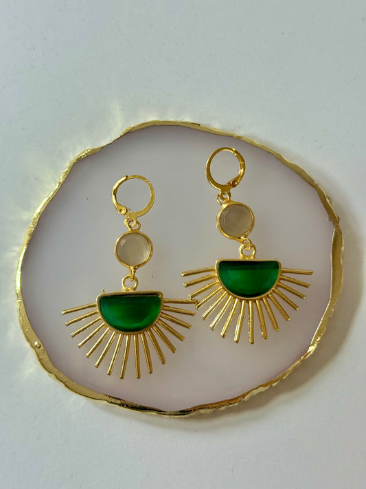 Náušnice Slunce zelené