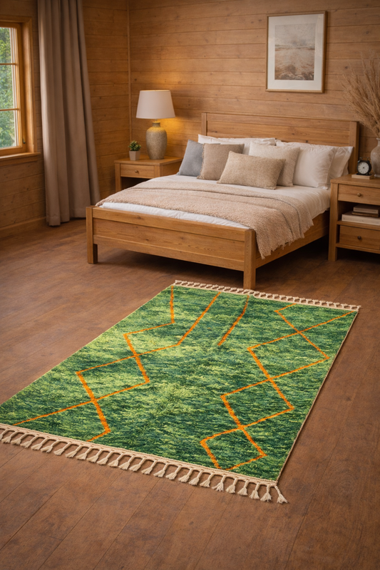 Koberec Melír zelený+oranž 260x160cm
