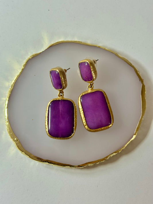 Náušnice Geometric fialové