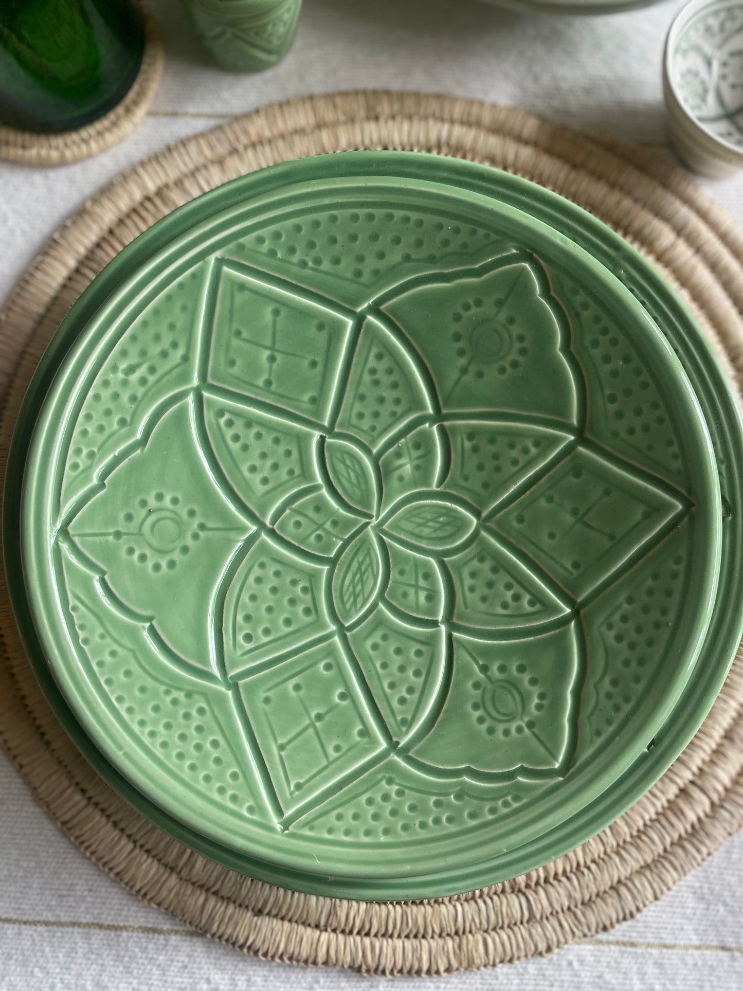 Keramický talíř zelený