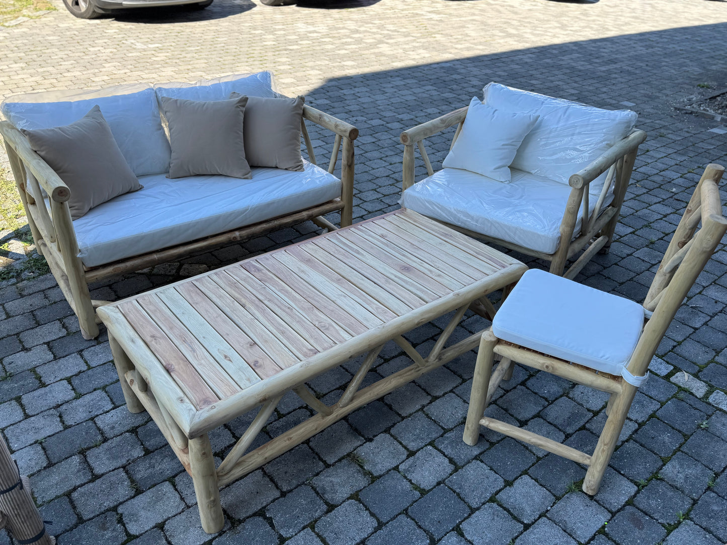 Zahradní set 3ks Teak Natural