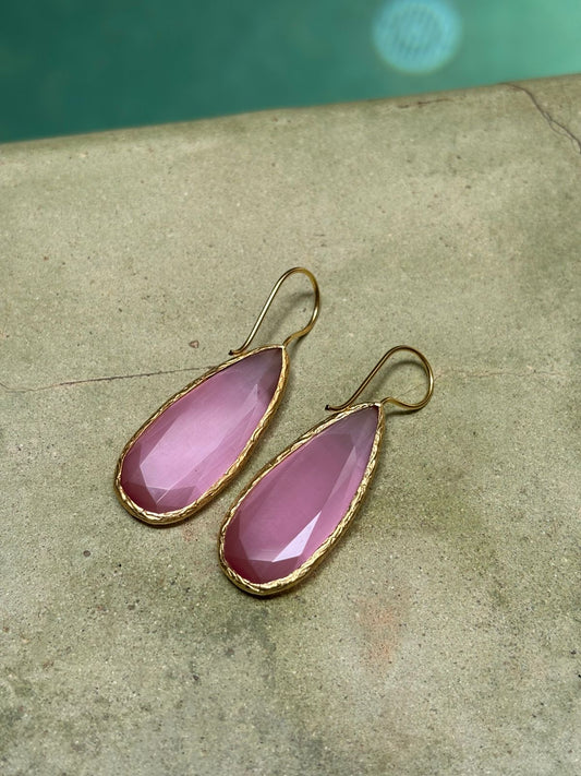 Náušnice Drop růžové