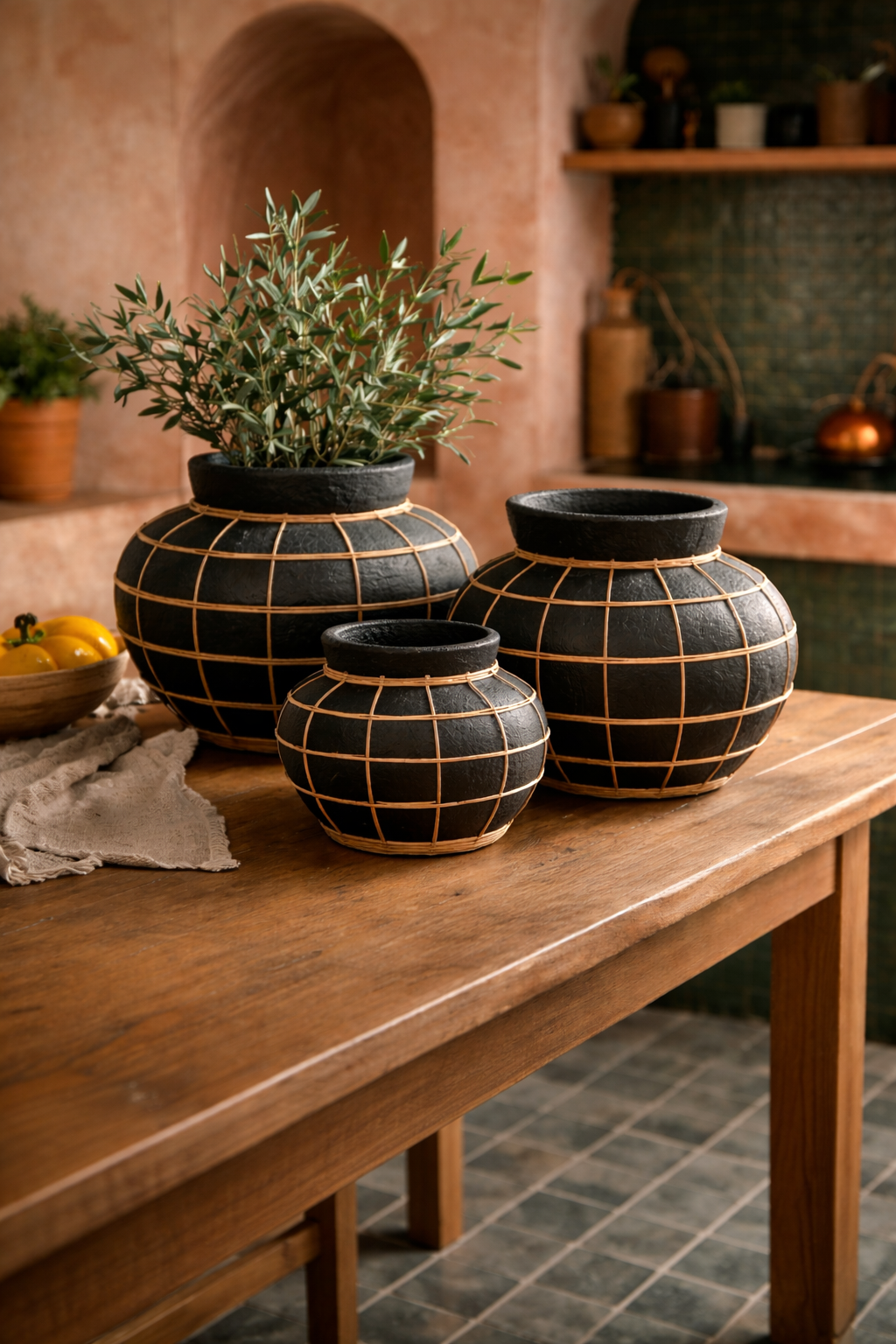 Keramická váza Belly Black více velikostí