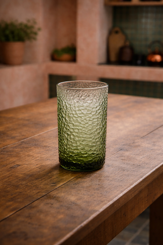 Sklenice vysoká zelené recyklované sklo