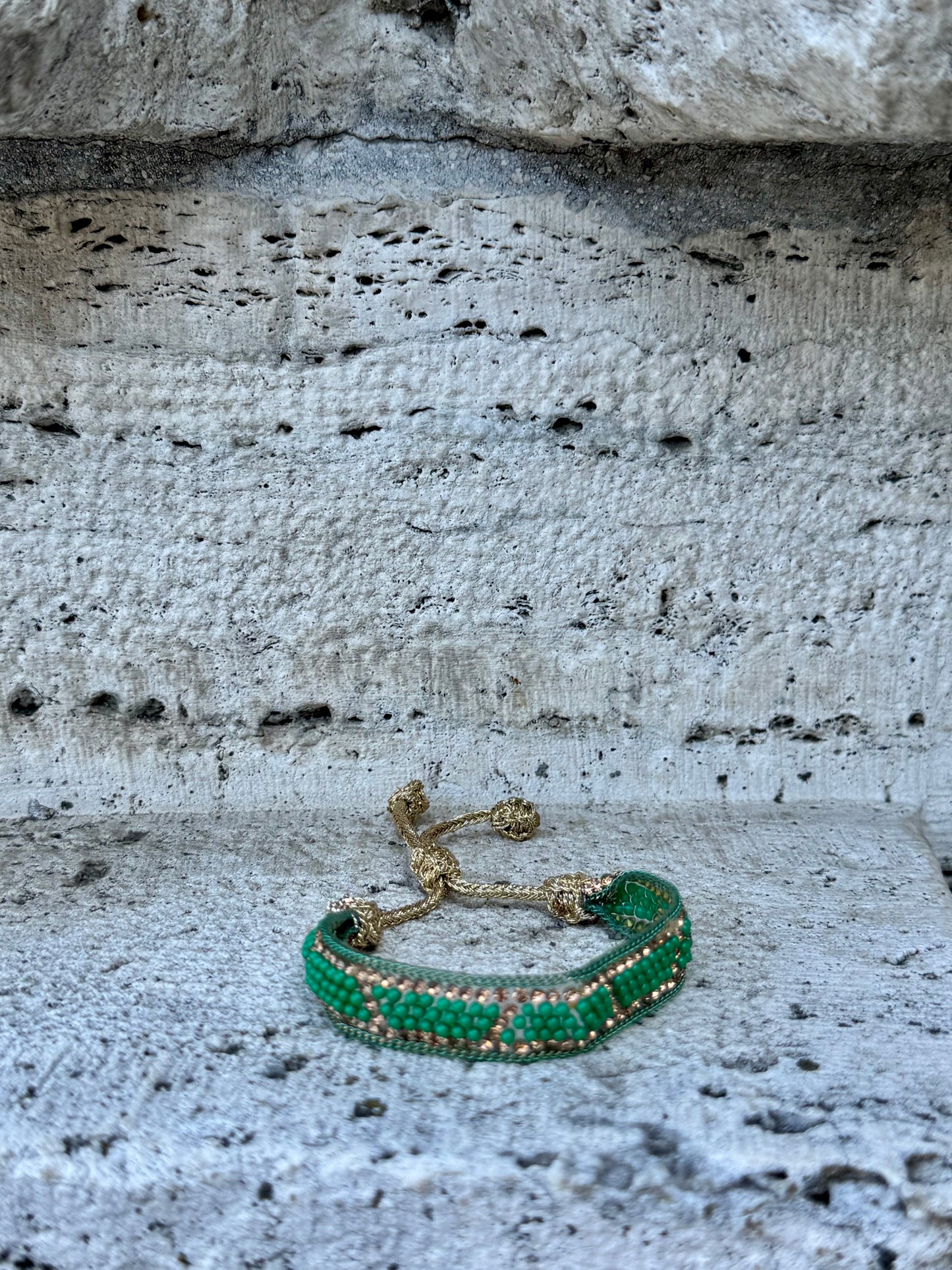 Náramek Slim Green&Gold