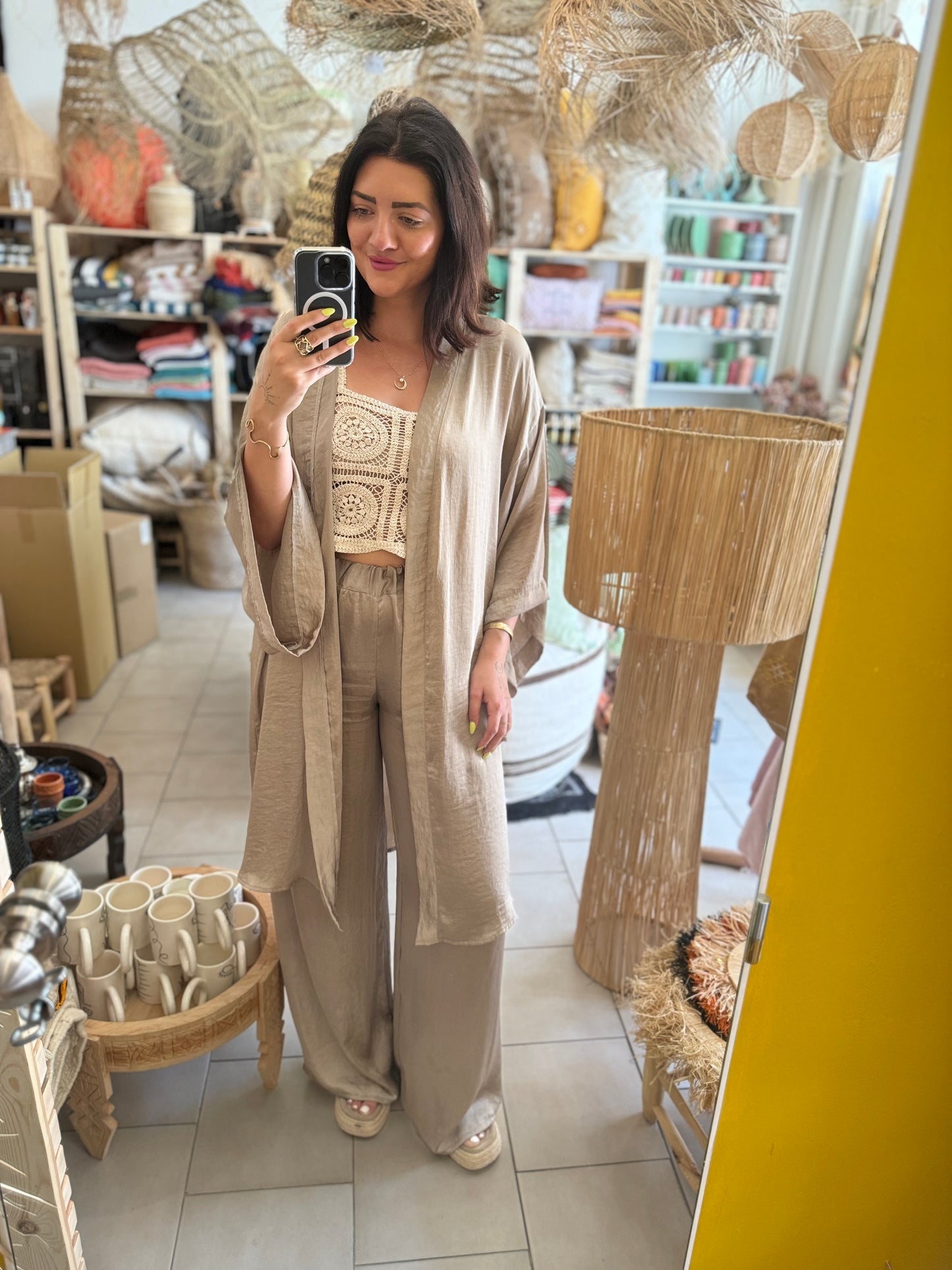 Kaftan krátký taupe