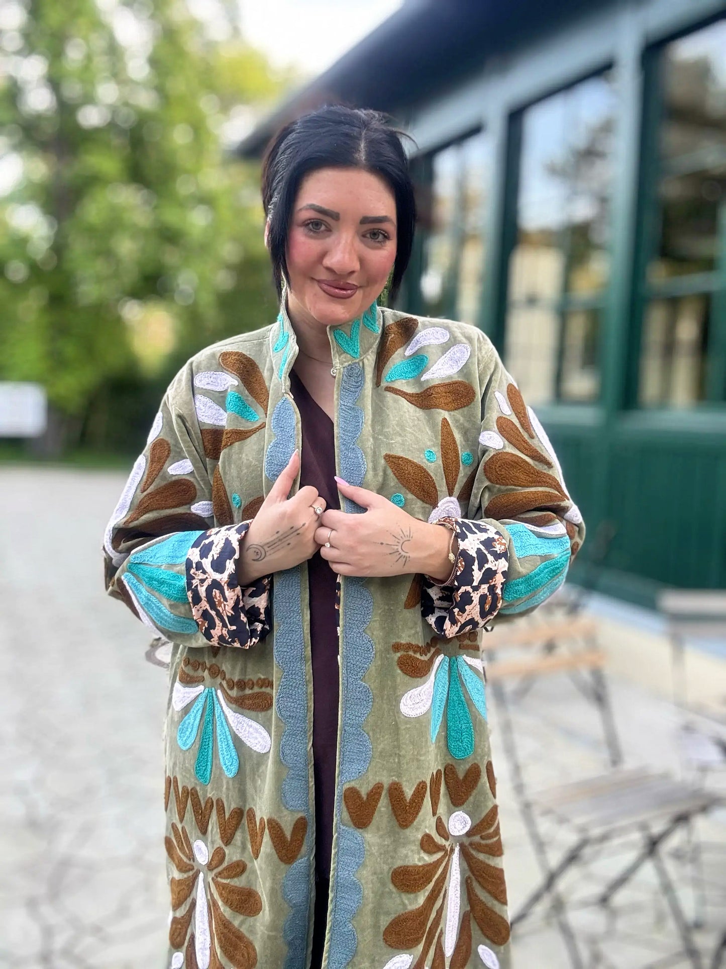 Dlouhý kabát Suzanni Velvet MUSE