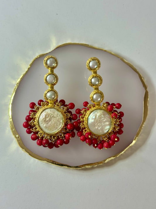 Náušnice Perla Korálová třešeň