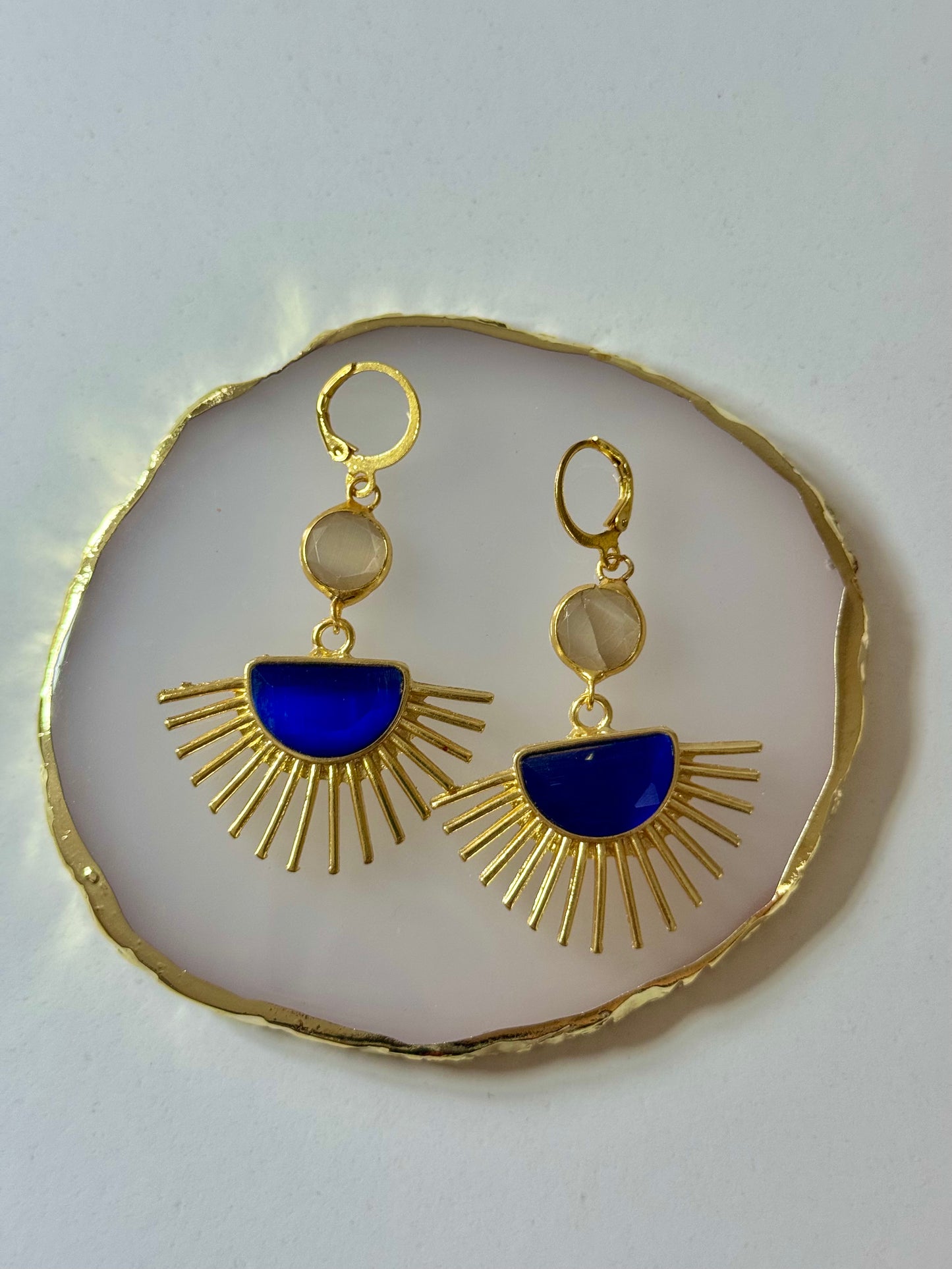 Náušnice Slunce modré