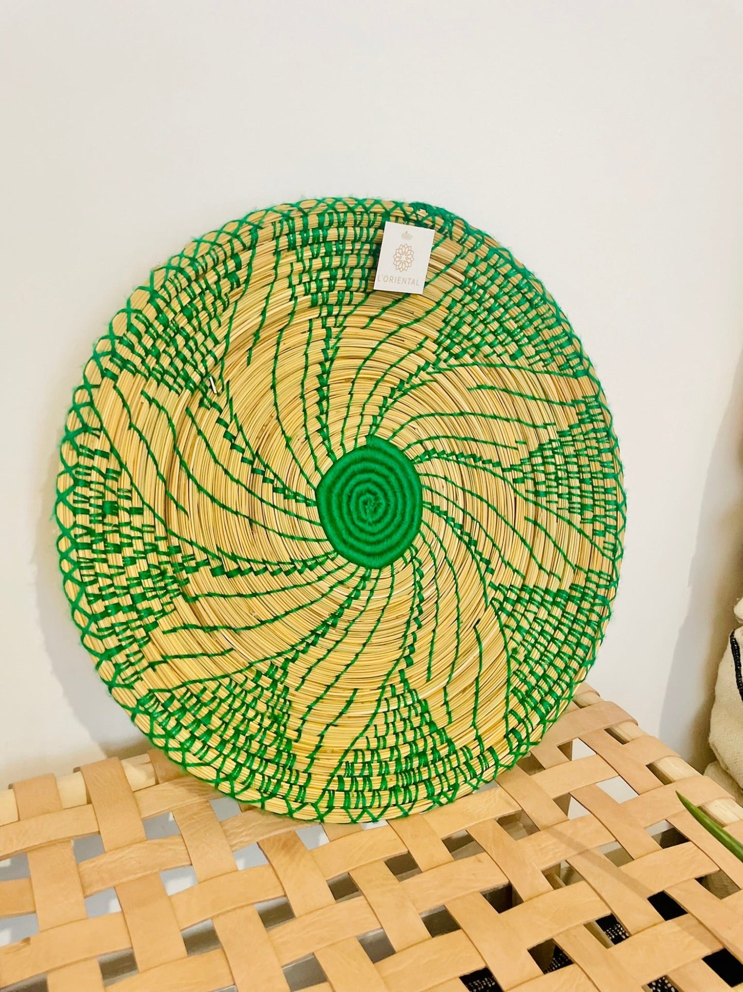 Decorative plate natural - green