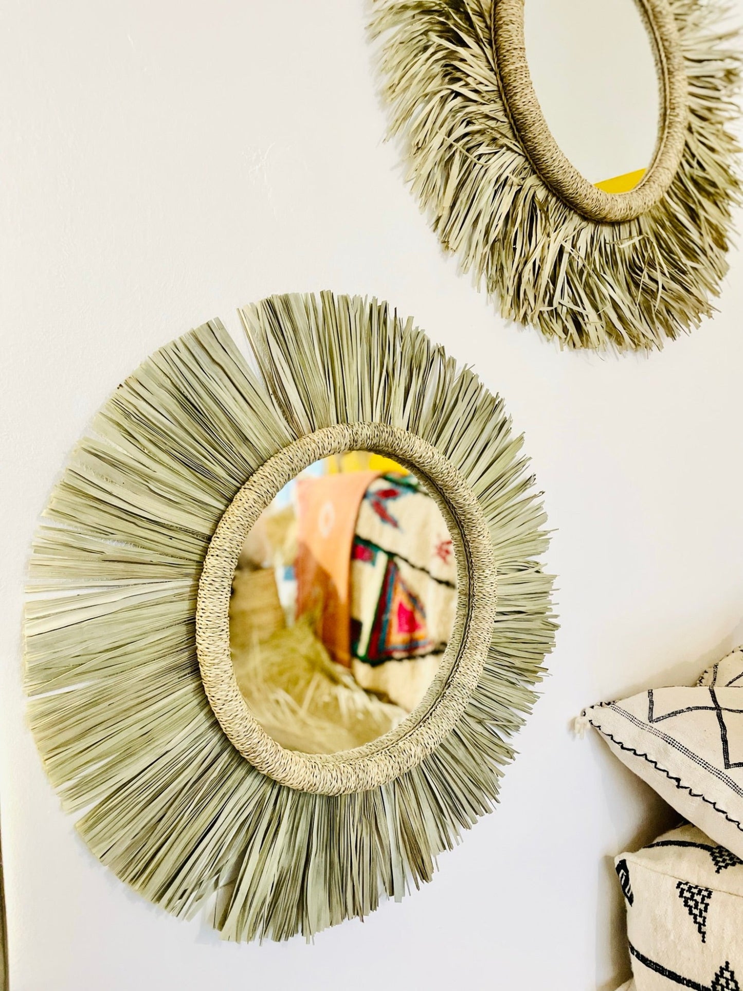 Palm leaf mirror
